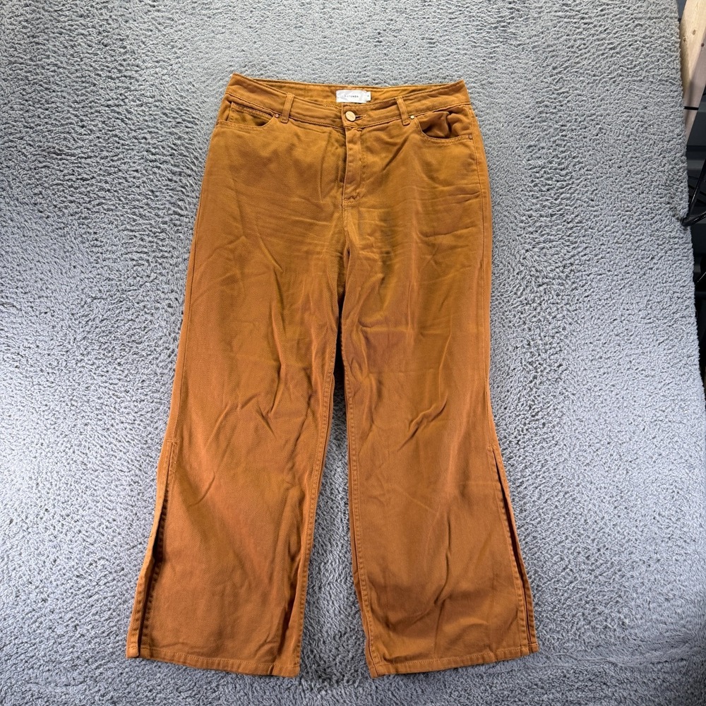 Rotunda Jeans Womens 31x28 Brown Cotton Denim Wide-Leg Ankle Streetwear Workwear
